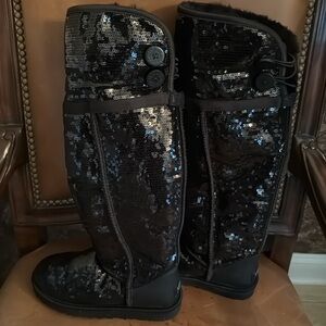 Tall Ugg Woman’s Black Fully Lined Sequin Boots